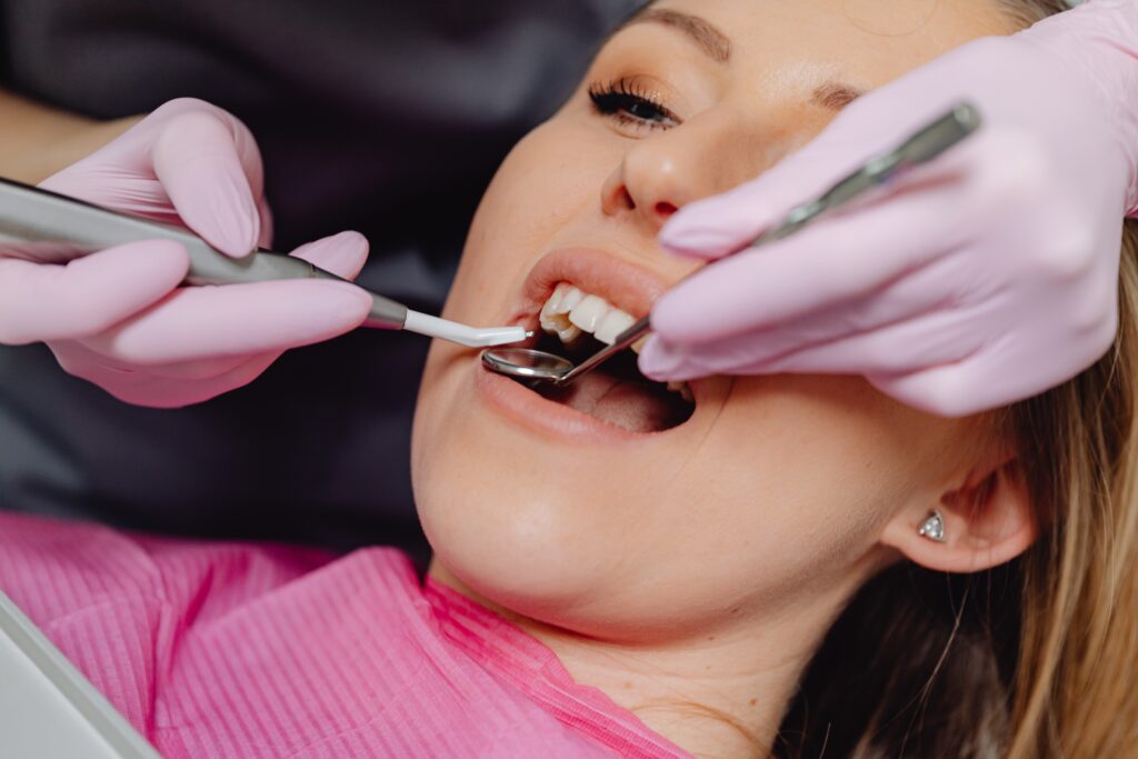 Picture showing someone being treated for dental emergency 