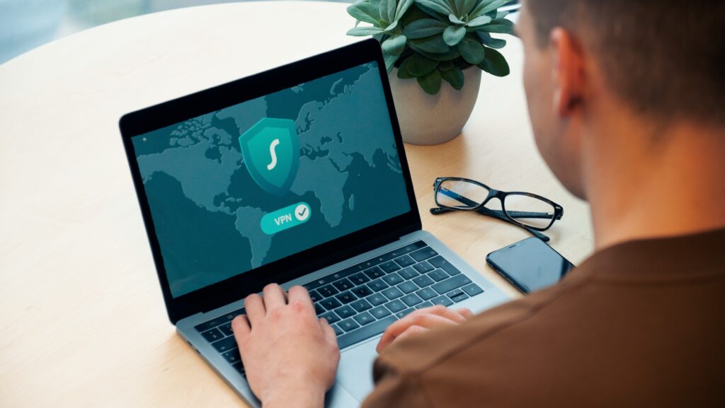 Picture showing someone using a VPN
