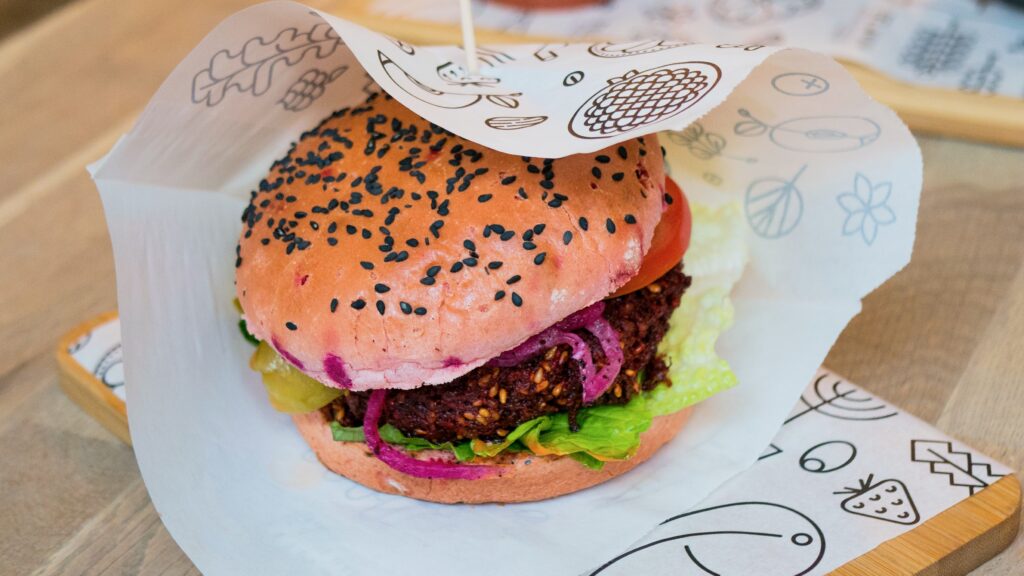 Picture showing a veggie burger